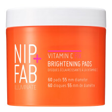 Nip + Fab Vitamin C Fix Brightening Pads for Face, Facial Pad with Anti-Aging Pomegranate and Coffee Seed Extract to Brighten Even Tone Skin, 60 Pads,