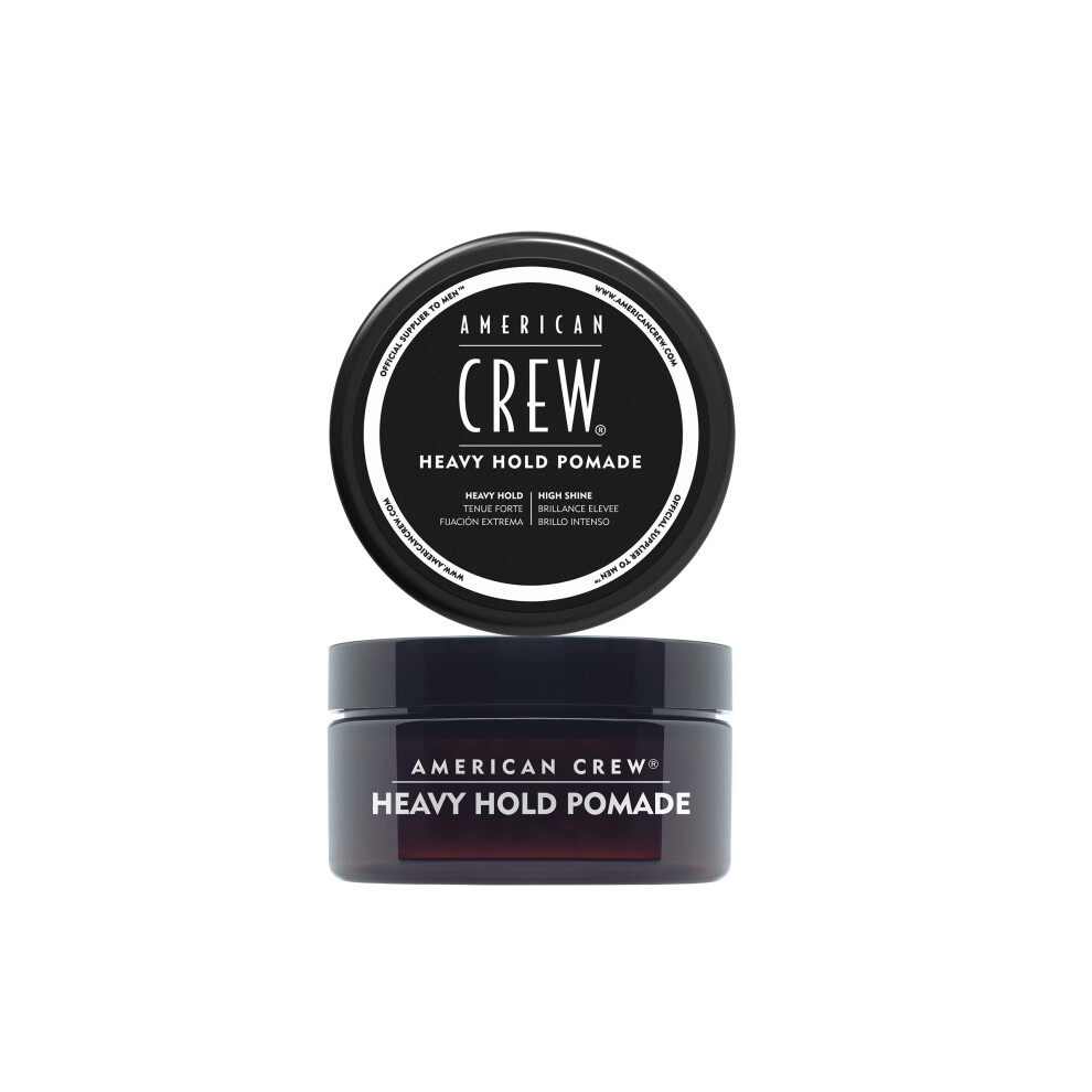 American Crew Heavy Hold Pomade with High Hold & Shine for Smooth & Sculpted Styles (85g) Water-based Formula, Hair Styling for Men