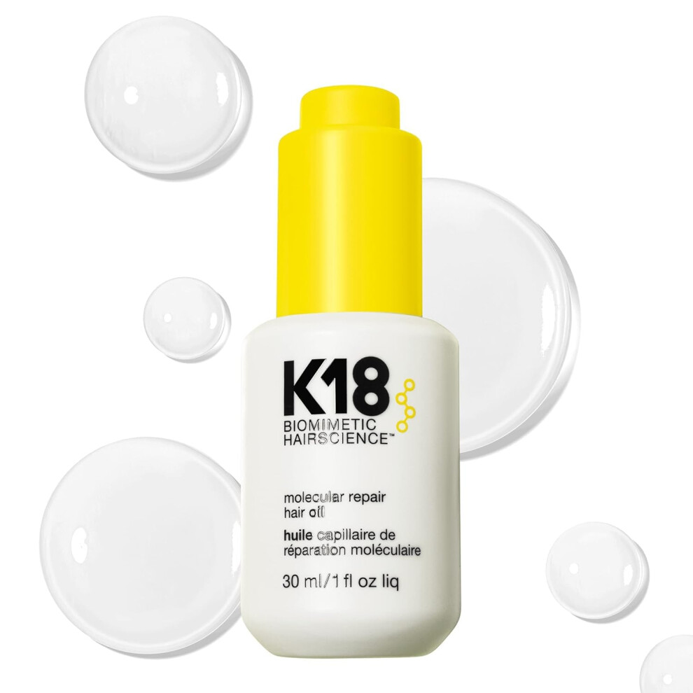 K18 Molecular Repair Hair Oil - Weightless Oil for Stronger, Healthier Hair, 30 ml