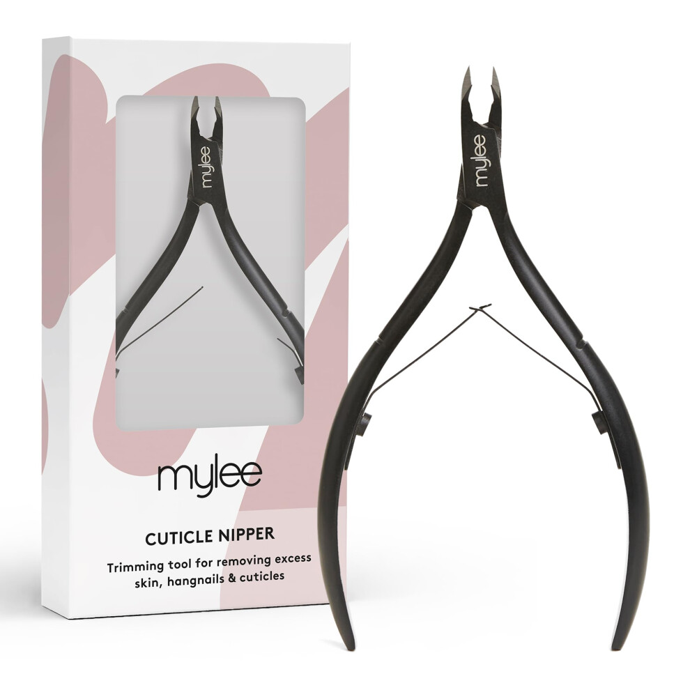 Mylee Cuticle Nippers ? Professional, Sleek, Matte Black, Stainless Steel, Salon-Quality for Precision Trimming and Effective Removal of Unruly