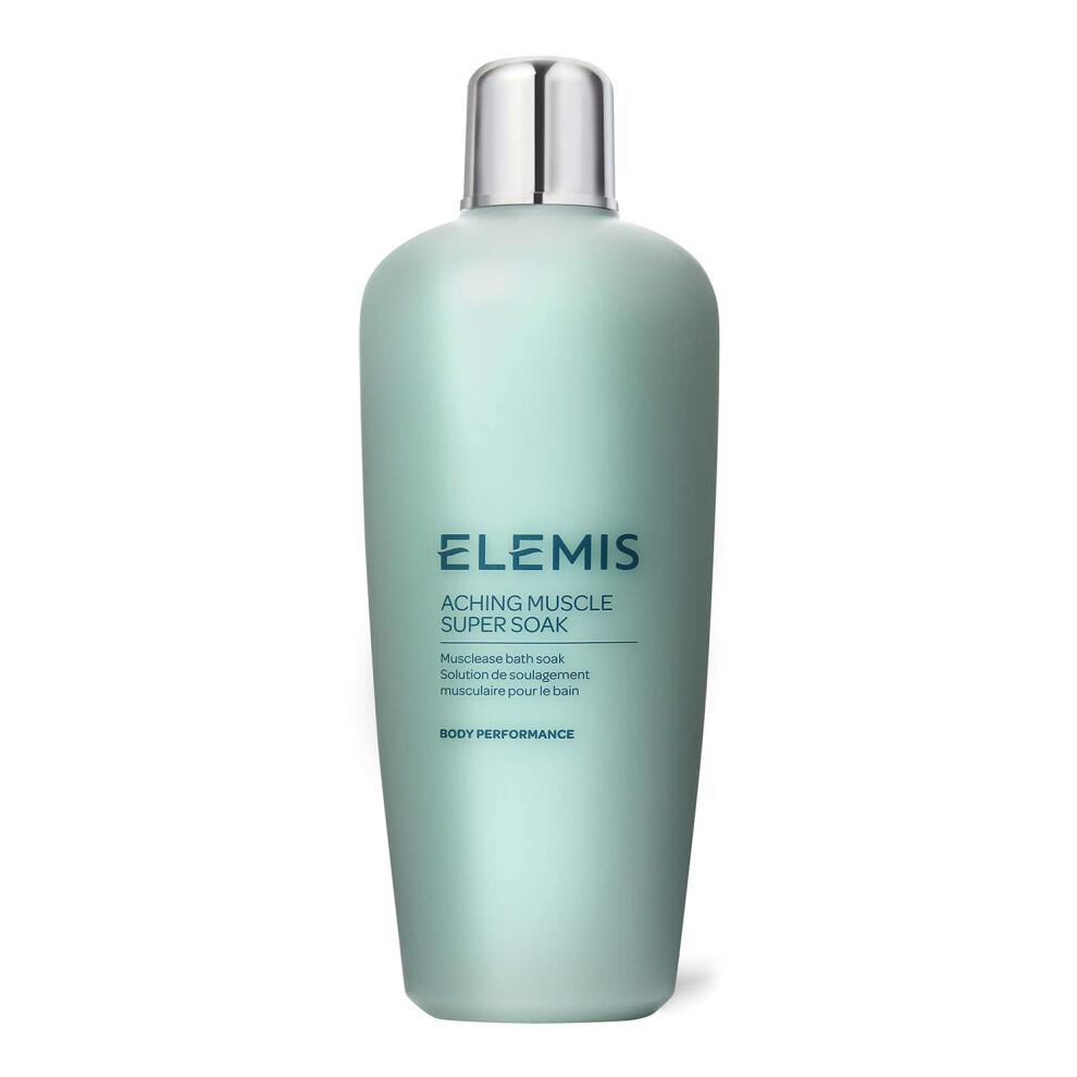 ELEMIS Aching Muscle Super Soak 400ml - Eases Muscle Tension, Relieves Aches & Pains, Relaxing Bath Soak with Essential Oils, for Post-Workout