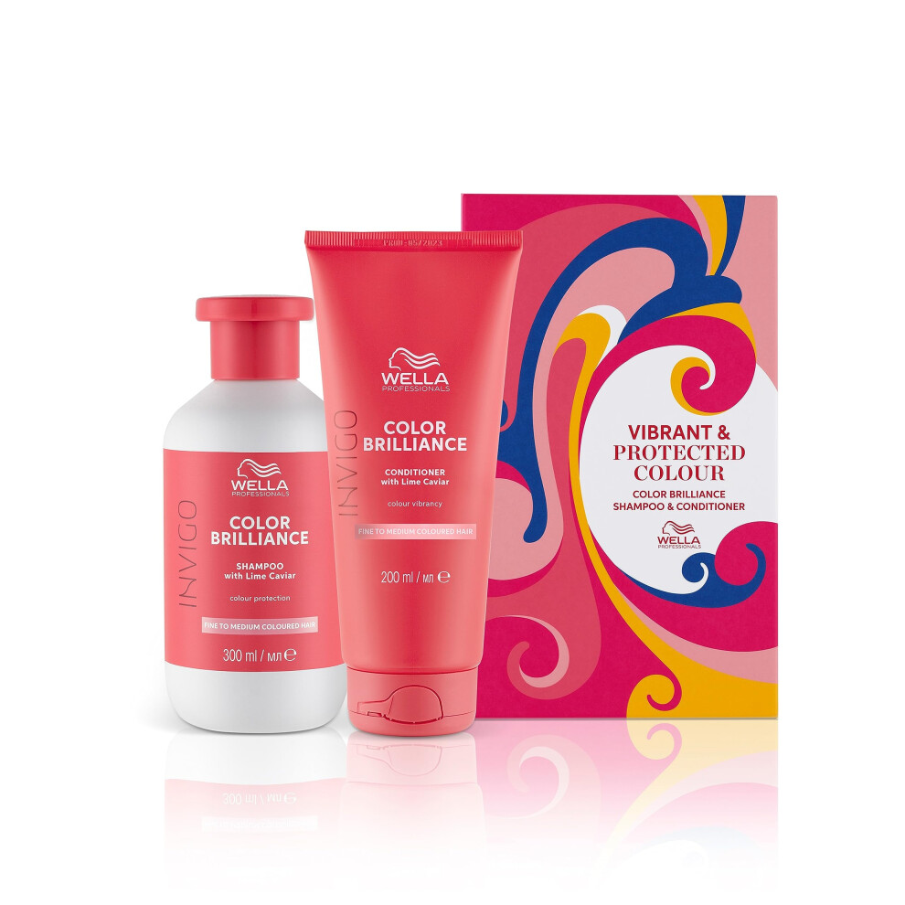 Wella Professionals Invigo Color Brilliance Vibrant & Protected Colour Hair Gift Set, Color Brilliance Shampoo 300ml & Color Brilliance Condtioner 200