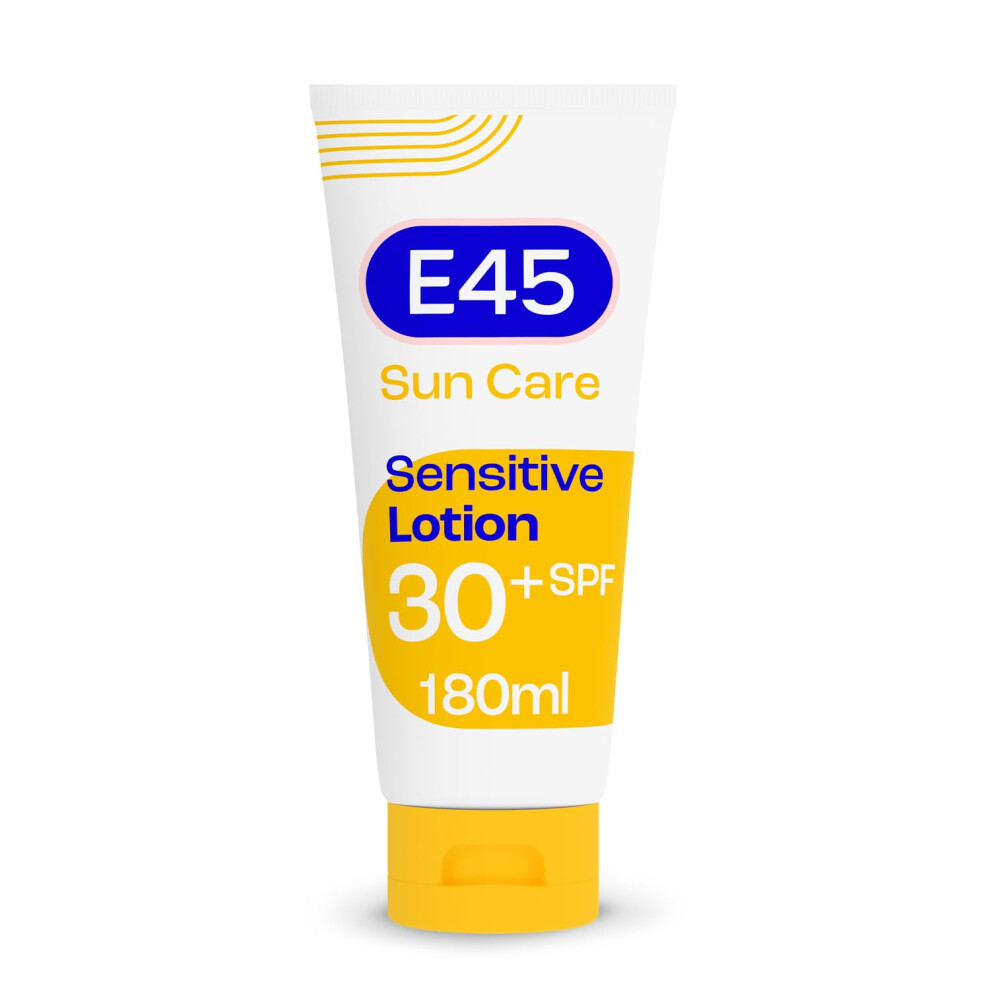 E45 Sun SPF30 Sensitive Sun Cream with Vitamin E - UVA and UVB Protection- Fragrance-Free and Dermatologically Tested Sun Lotion For Body - Suitable