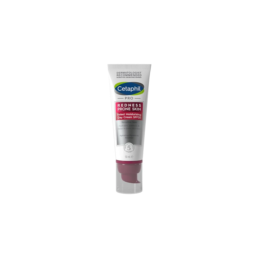 Cetaphil PRO Tinted Moisturising Day Cream SPF 30, 50ml, Face Sun Cream For Sensitive & Redness Prone Skin, Vegan Friendly
