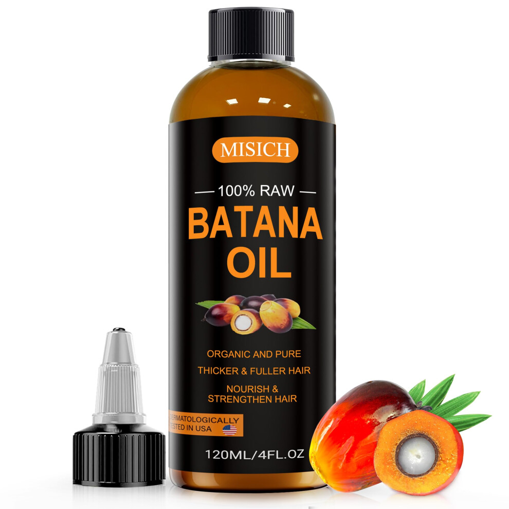 New Misich Men's Raw Batana Oil For Hair Growth, 100% Natural Organic Botana Oil For & Wo, Dr Sebi Approved, Pure, Unrefined, Enhances Thickness, Prevent