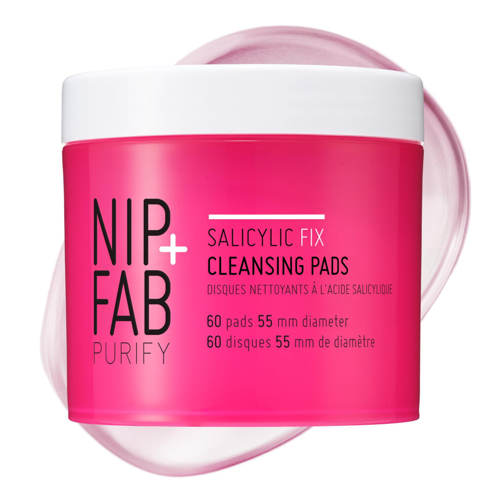 Nip + Fab Saliyclic Fix Night Pads for Face with Hyaluronic Acid, Exfoliating Facial Pad BHA Exfoliant for Skin Hydration Acne Breakouts and