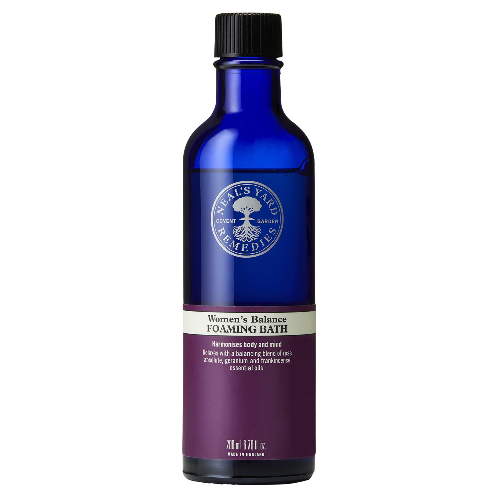 Neal's Yard Remedies, Women's Balance Foaming Bath, Bath Soak, Gifts for Women, Balancing Blend of Essential Oils, Vegan & Cruelty-Free, 200ml