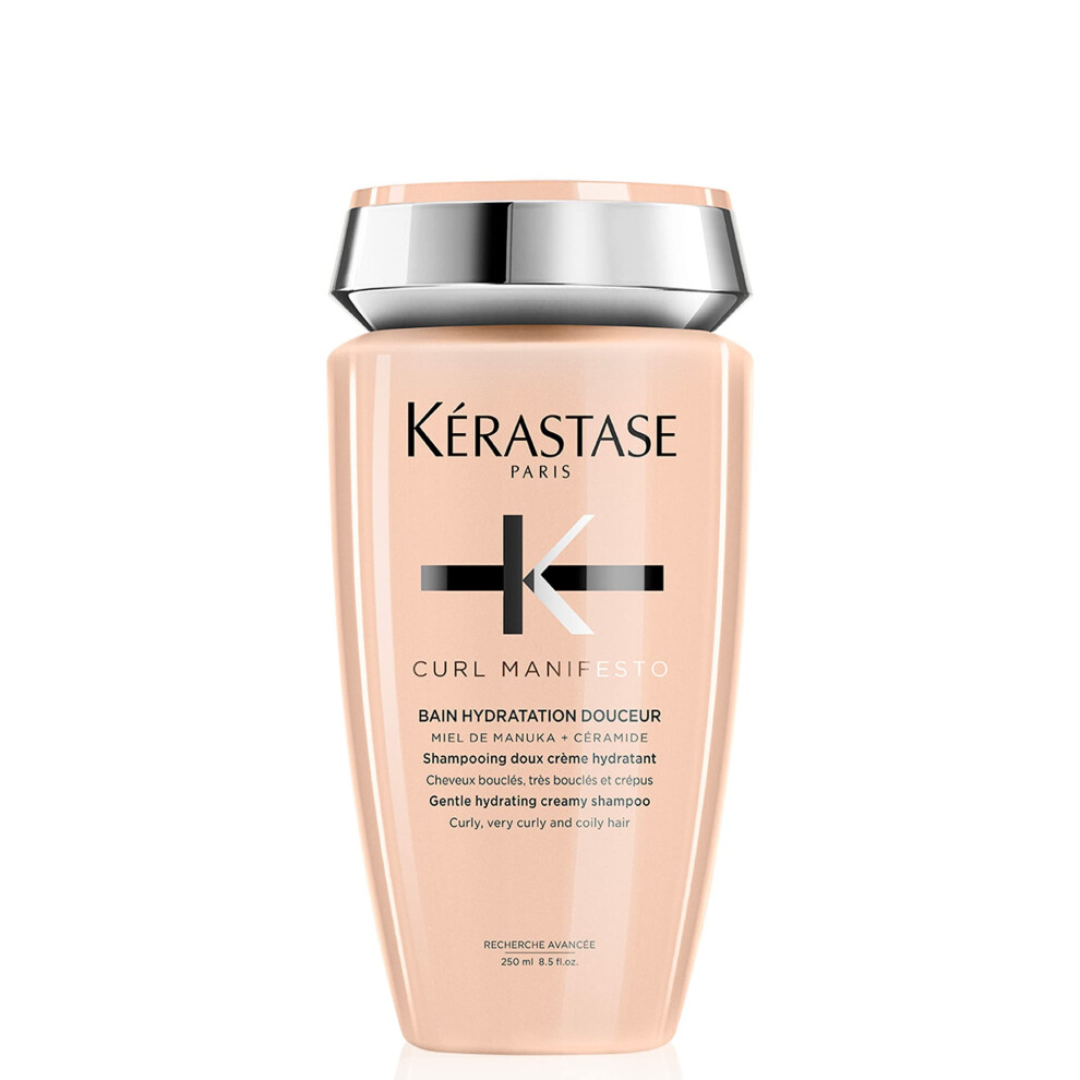 K?rastase Curl Manifesto, Shampoo, For Curly to Very Curly and Coily Hair, With Manuka Honey and Ceramide, Bain Hydratation Douceur, 250 ml