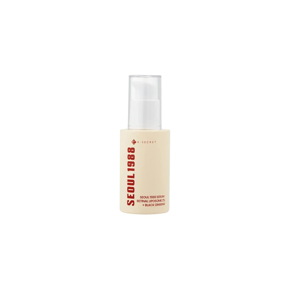 KSECRET SEOUL 1988 Serum : Retinal Liposome 2% + Black Ginseng, 30ml/1.01fl.oz | 58% Black Ginseng Extract with Retinal, Bakuchiol, Vitamin C & 3