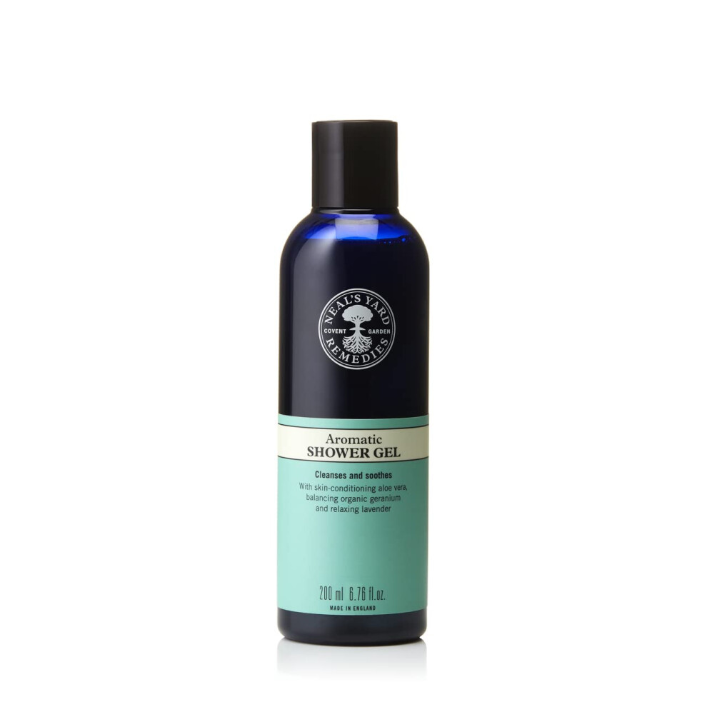 Neal's Yard Remedies Aromatic Shower Gel, Body Wash With Relaxing Lavender & Geranium, Vegan & Cruelty-Free, 200ml
