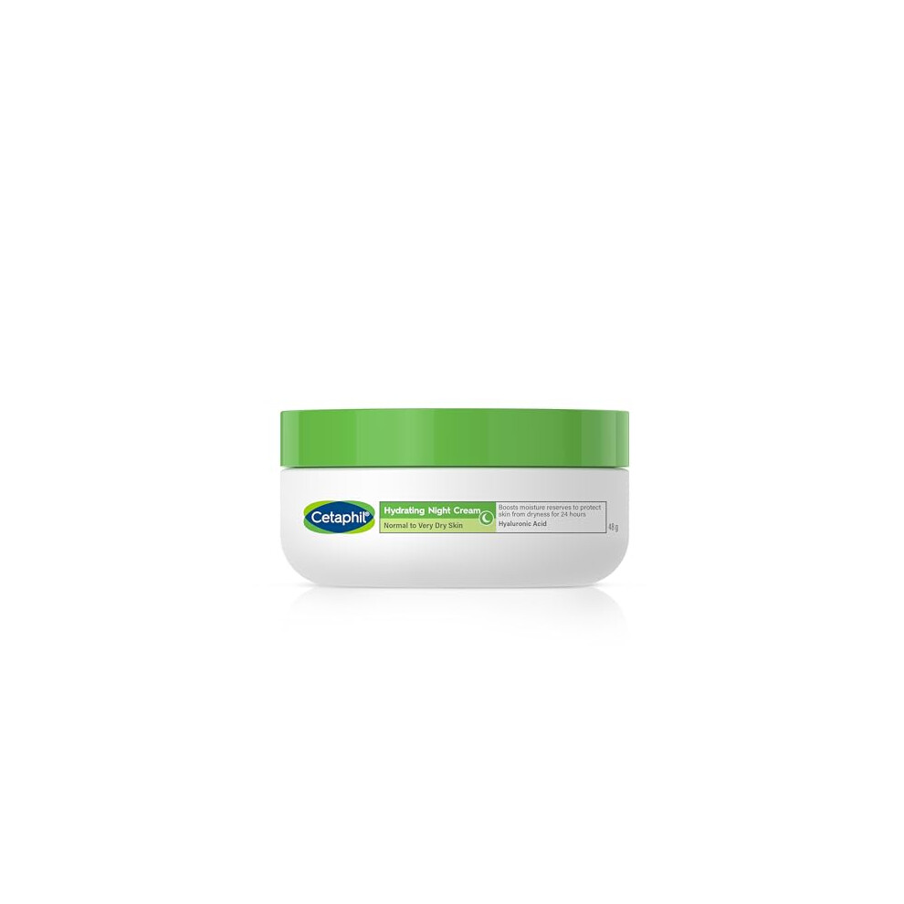 Cetaphil Hyaluronic Acid Night Cream, 50ml, Moisturiser For Sensitive Skin, Hydrates Overnight, Non-Greasy