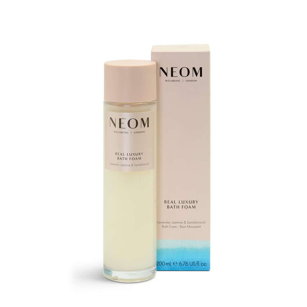 NEOM Organics London ? Real Luxury Bath Foam (200ml) | Create Calm with 24 Pure Essential Oils, Delicious Scent