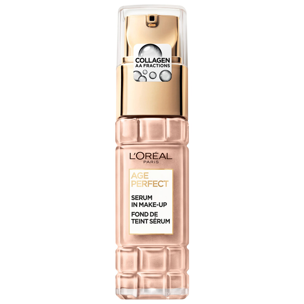 L'Or?al Paris Serum in Makeup for Mature Skin, Liquid Foundation with SPF 24, For a Radiant Complexion, Age Perfect, No. 150 Cream Beige, 1x 30 ml
