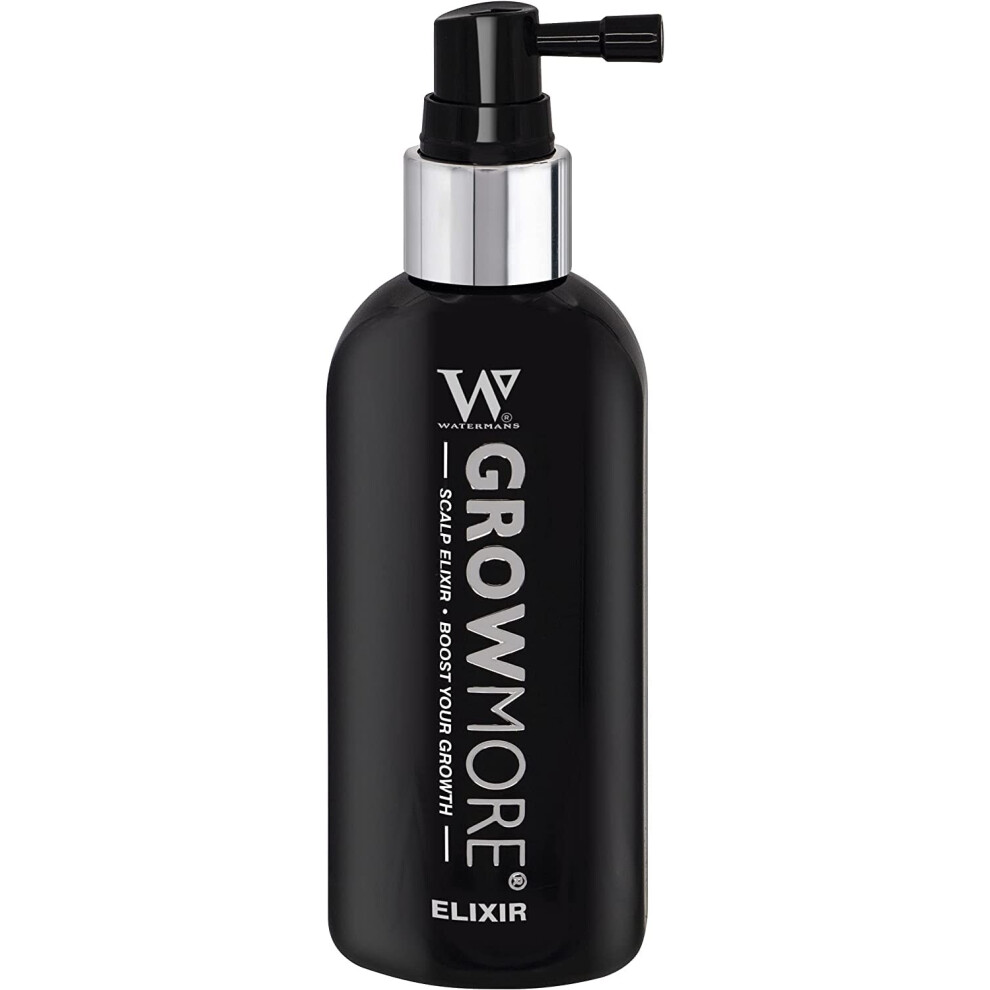 Watermans Grow More Elixir: Hair Growth Serum, Leave-In Scalp Treatment for Hair Loss & Thickening Hair. Boost Growth for Both Women & Men