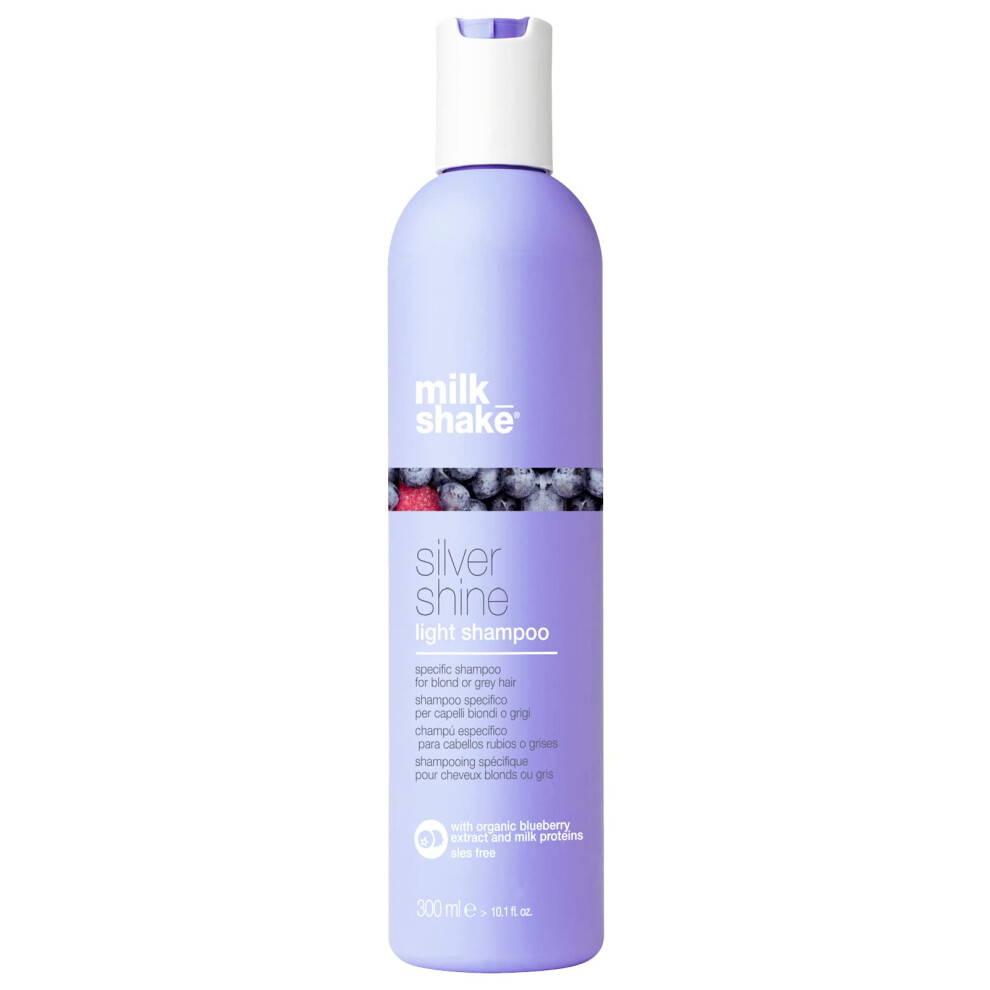 milk_shake? | silver shine light shampoo | Calibrated Specific Shampoo for Blond or Grey hair | 300 ml | Anti-yellow Shampoo with Purple Pigments