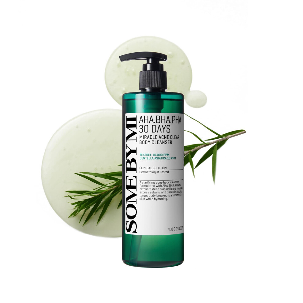 SOME BY MI AHA BHA PHA 30 Days Miracle Acne Clear Body Cleanser 400ml - Korean Back Acne Body Wash with Tea Tree - Exfoliating Salicylic Acid Body