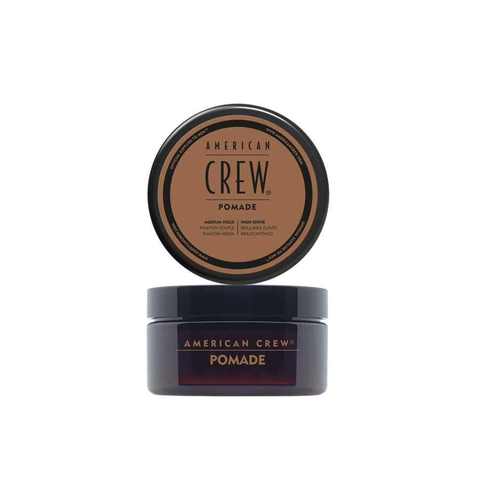 American Crew Pomade with Medium Hold and High Shine, Gifts for Men, for Shape and Control, Water-Based Pomade, Hair Styling for Men - 85 g