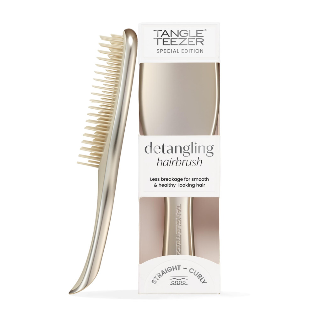 Tangle Teezer The Ultimate Detangler Chrome Hairbrush | For Wet & Dry Hair | Detangles All Hair Types | Reduces Breakage, Eliminates Knots |