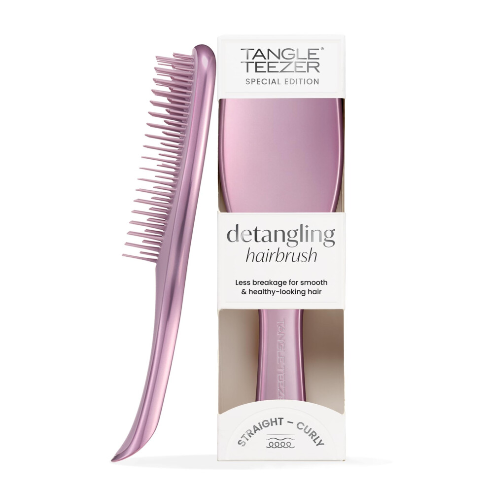 Tangle Teezer The Ultimate Detangler Chrome Hairbrush | For Wet & Dry Hair | Detangles All Hair Types | Reduces Breakage, Eliminates Knots |