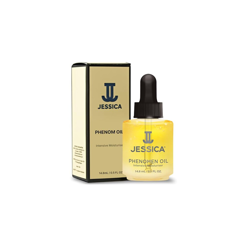 JESSICA Phenomen Cuticle Oil for Nails, Intensive Moisturiser, Natural Jojoba, Almond and Rice Oils, Heals, Rehydrates, 14.8ml