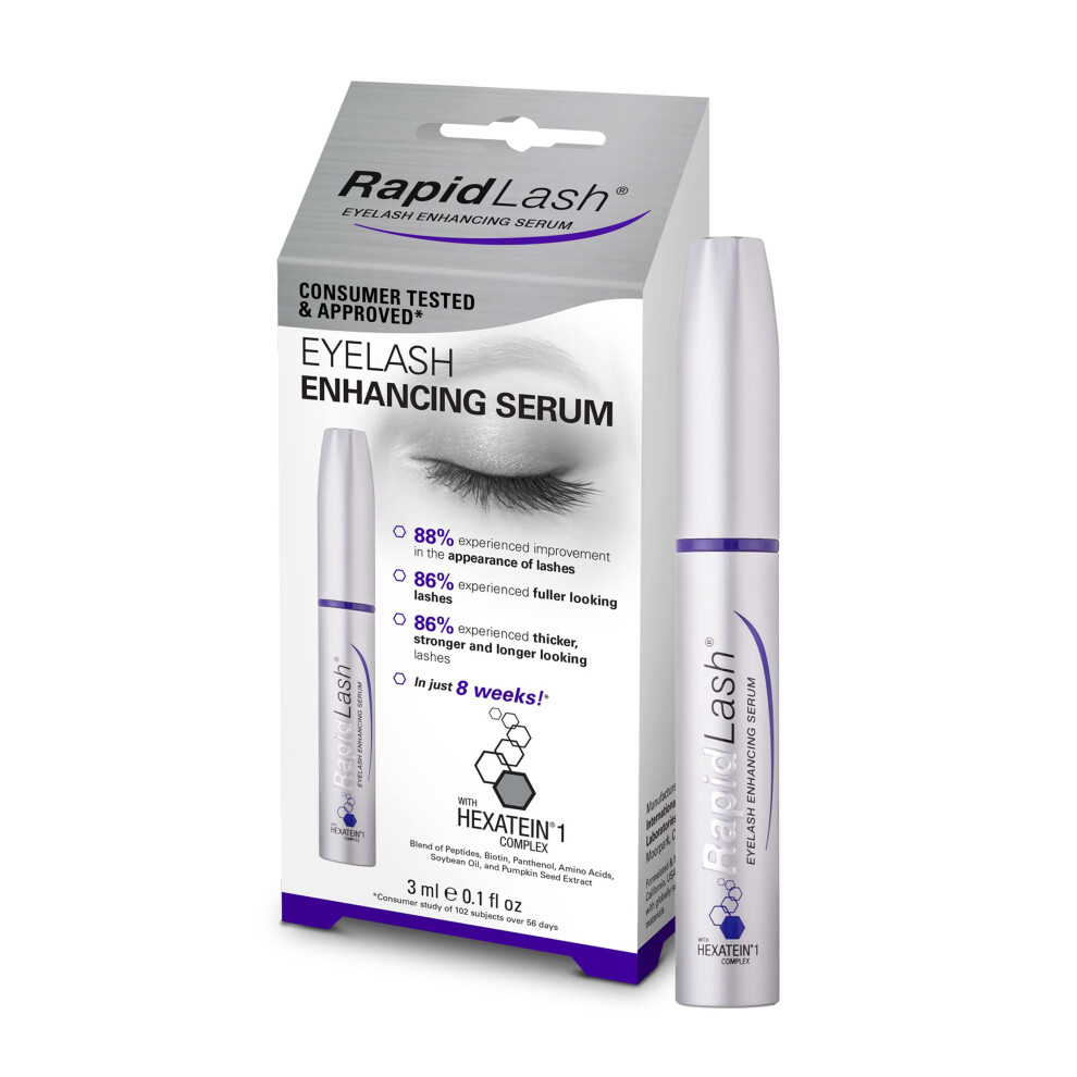 RapidLash Eyelash Enhancing Growth Serum for Longer, Thicker Lashes, 3 ml (Pack of 1)