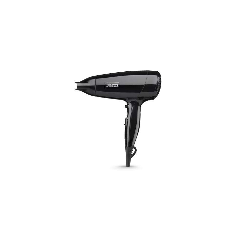 TRESemme Fast Dry 2000W Hair Dryer - Super Compact & Lightweight, Quick Drying, 3 Heat & 2 Speed Settings Plus Cool Shot, Black, 9142TU