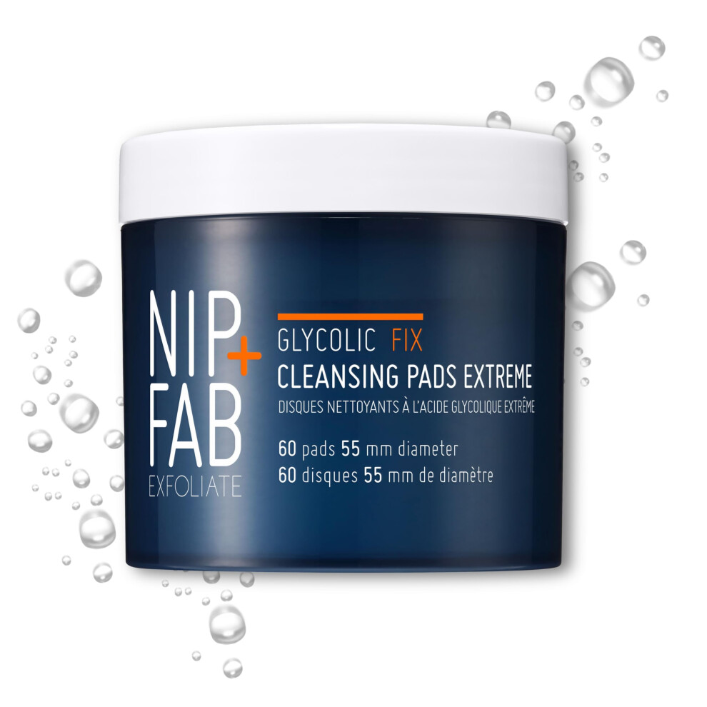 Nip + Fab Glycolic Acid Night Face Pads with Salicylic and Hyaluronic Acid, Exfoliating Resurfacing AHA Facial Pad for Exfoliation Even Skin Tone