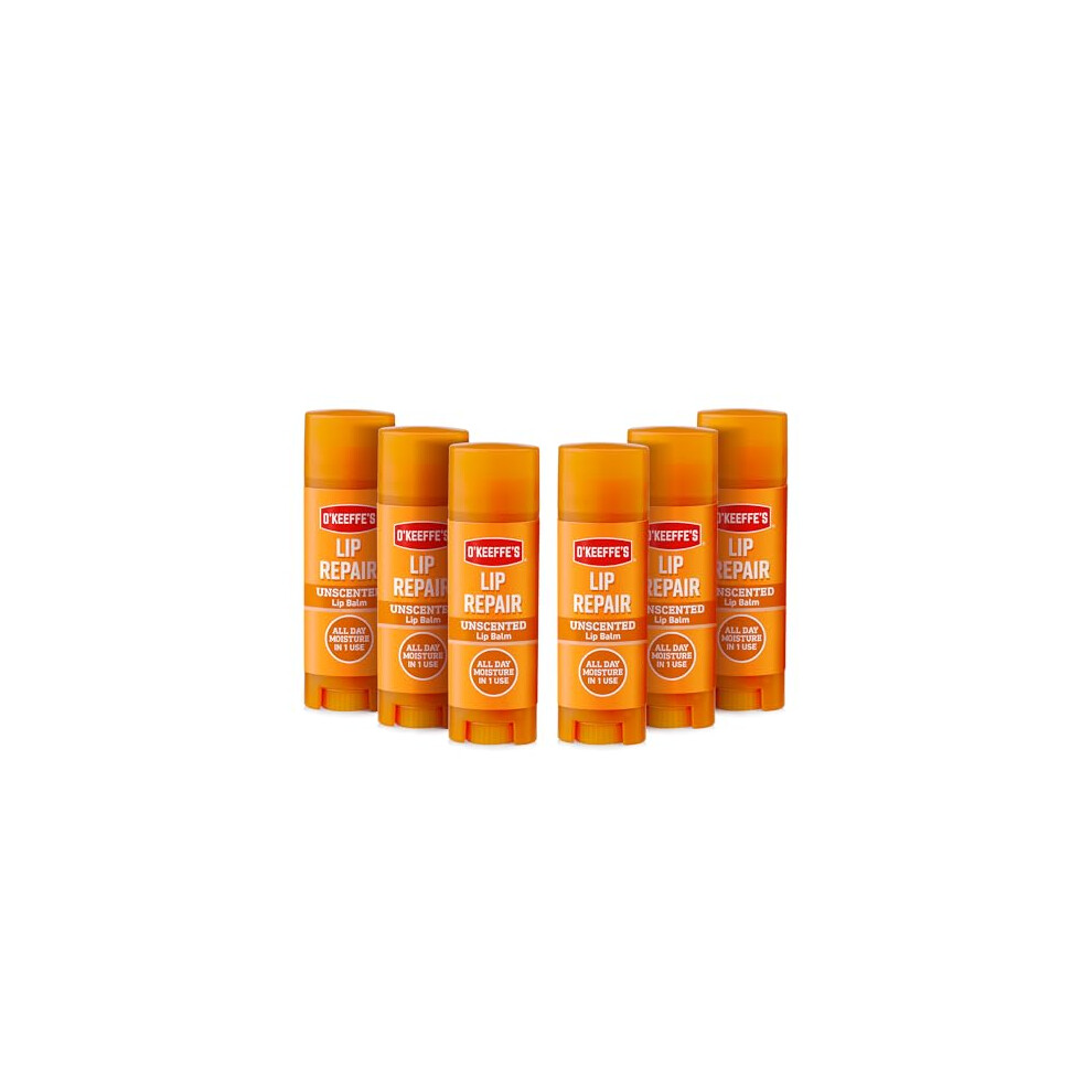 O'Keeffe's Lip Repair Unscented Lip Balm 4.2g (Pack of 6)
