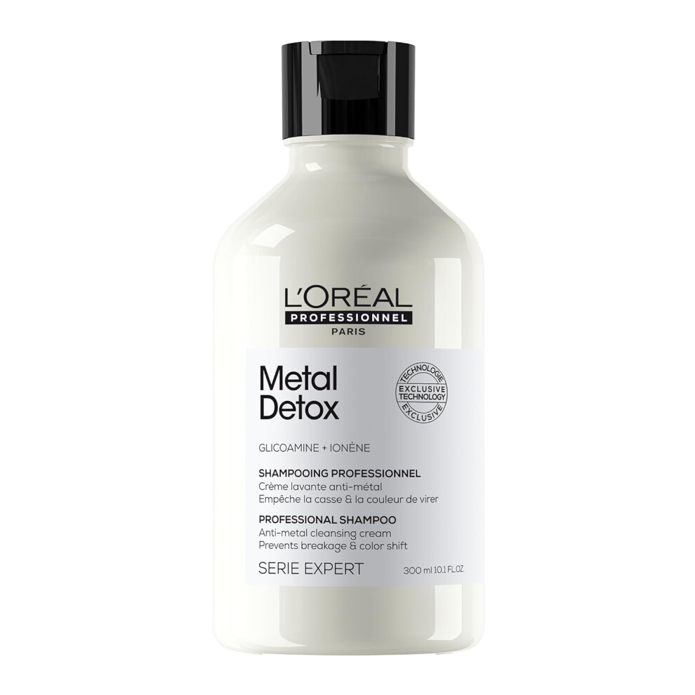 L?Or?al Professionnel Metal Detox Shampoo, Prevent Breakage & Colour Fade from hard water, Prevent Damaged Hair, Sulphate-Free & Vegan, 300ml