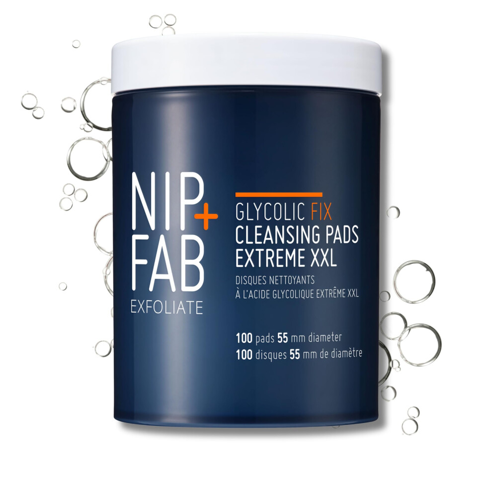 Nip + Fab Glycolic Acid Night Pads for Face with Salicylic, Hyaluronic Acid, Exfoliating Resurfacing AHA Facial Pad for Skin Toning Blemish Control