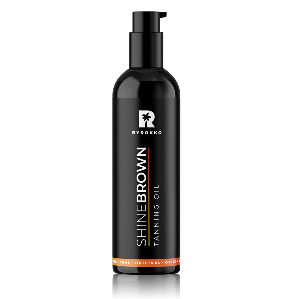BYROKKO Shine Brown Premium XXL Tan Accelerator Oil, for Sunbed & Outdoor Sun,Tanning Achieve a Natural Tan with Natural Ingredients. Coconut, Walnut,