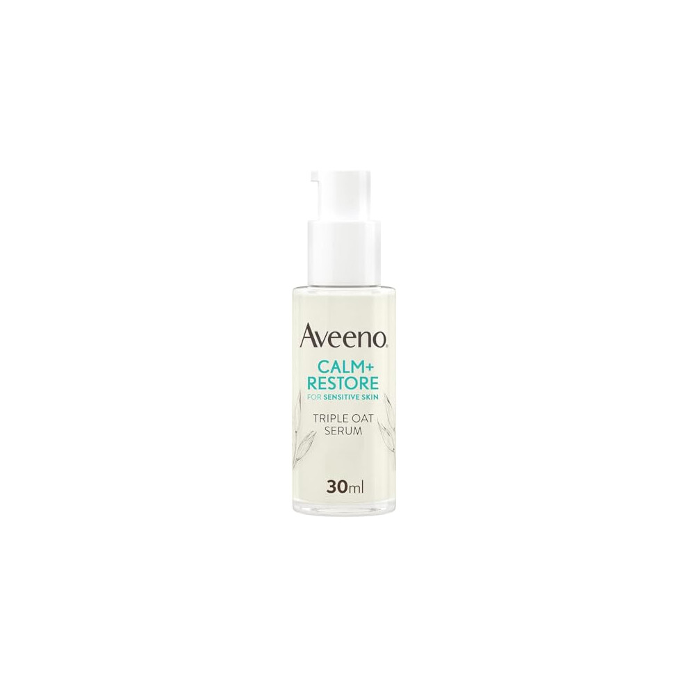 Aveeno Face Calm+Restore Triple Oat Serum (1 x 30ml), Instantly Smoothing Face Serum with Triple Oat Complex and Calming Fever for Fortified Skin and