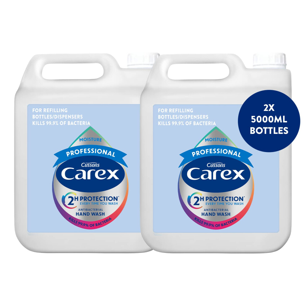Carex 2 Hour Protection Antibacterial Professional Moisture Hand Wash Refills, Liquid Hand Soap Eco Refill for Homes & Businesses, With Vitamin E,