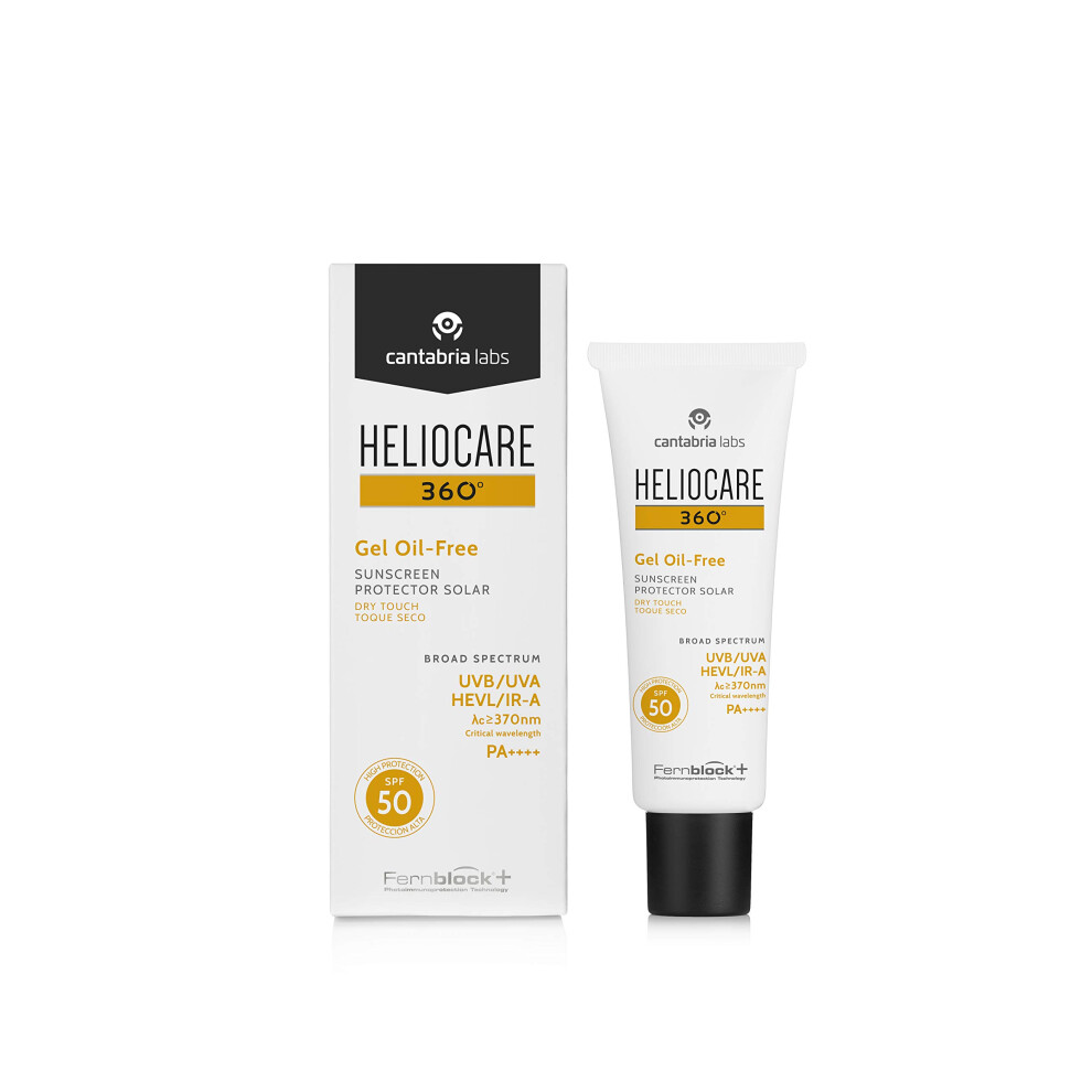 Heliocare 360 Oil-Free Gel SPF 50 50ml / Sunscreen For Face/Daily UVA UVB Visible light Infrared-A Anti-Ageing Sun Protection/Combination Oily and
