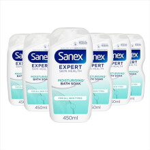 Sanex Expert Skin Health Moisturising Bath Soak 450ml 6 Pack bath soak men and women bath foam advanced prebiotic formula smooth and hydrated feeling