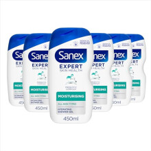 Sanex Body Wash - Expert Skin Health - Moisturising Shower Gel - Dermatologist Tested Hydrating For All Skin Types - Multipack - 6 Pack - 450ml