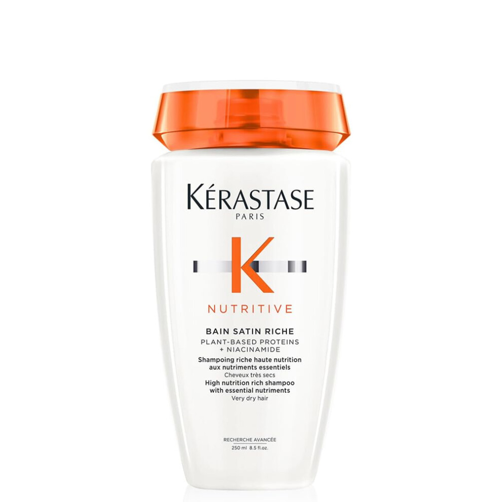 K?rastase Nutritive, Gentle Hydrating Shampoo for Dry Hair, Nourishing Protein Formula with Niacinamide, Moisturises, Softens and Restores Shine, Bain