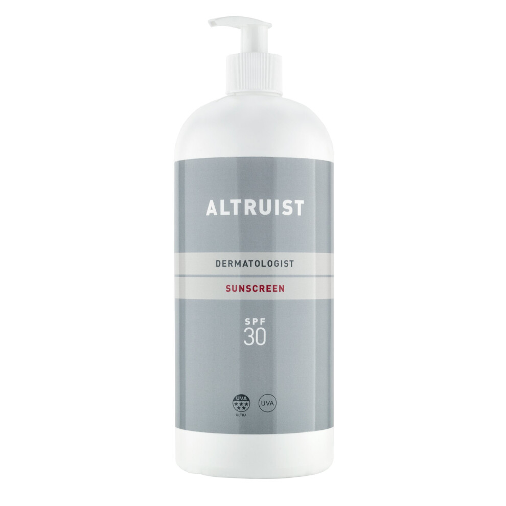 ALTRUIST. Dermatologist Sunscreen SPF 30 ? Superior 5-star UVA protection by Dr Andrew Birnie, suitable for sensitive skin ? 1 Litre
