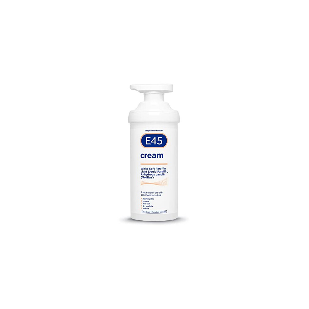 E45 Cream 500 G ? Cream For Dry, Irritated Skin ? Moisturiser To Soothe Dry & Sensitive Skin - Dermatologically Tested Eczema Dermatitis Cream ?