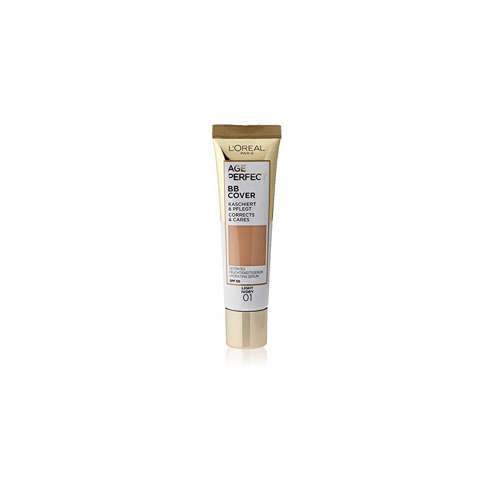 L'Or?al Paris Age Perfect BB Cream 01 Light Ivory, light-weight, Infused with hydrating serum, Vitamin B3, SPF 50