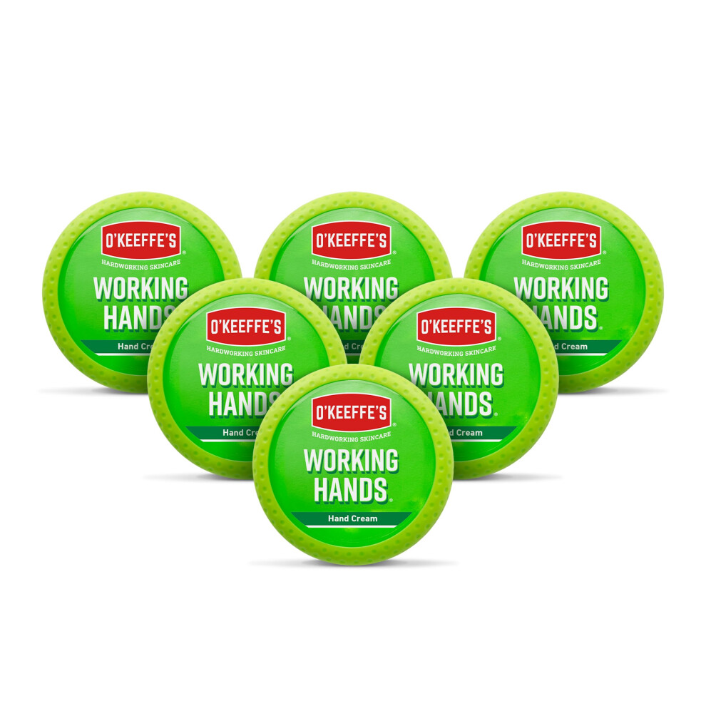 O'Keeffe's Working Hands, 96g Jar (6 Pack) - Hand Cream for Extremely Dry, Cracked Hands | Instantly Boosts Moisture Levels, Creates a Protective