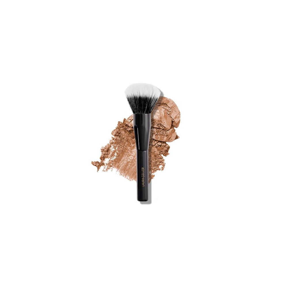 LAURA GELLER Full Face Powder Makeup Brush with Wooden Handle in Midnight Black ? Foundation, Setting Powder, Blush, Bronzer, Highlighter and