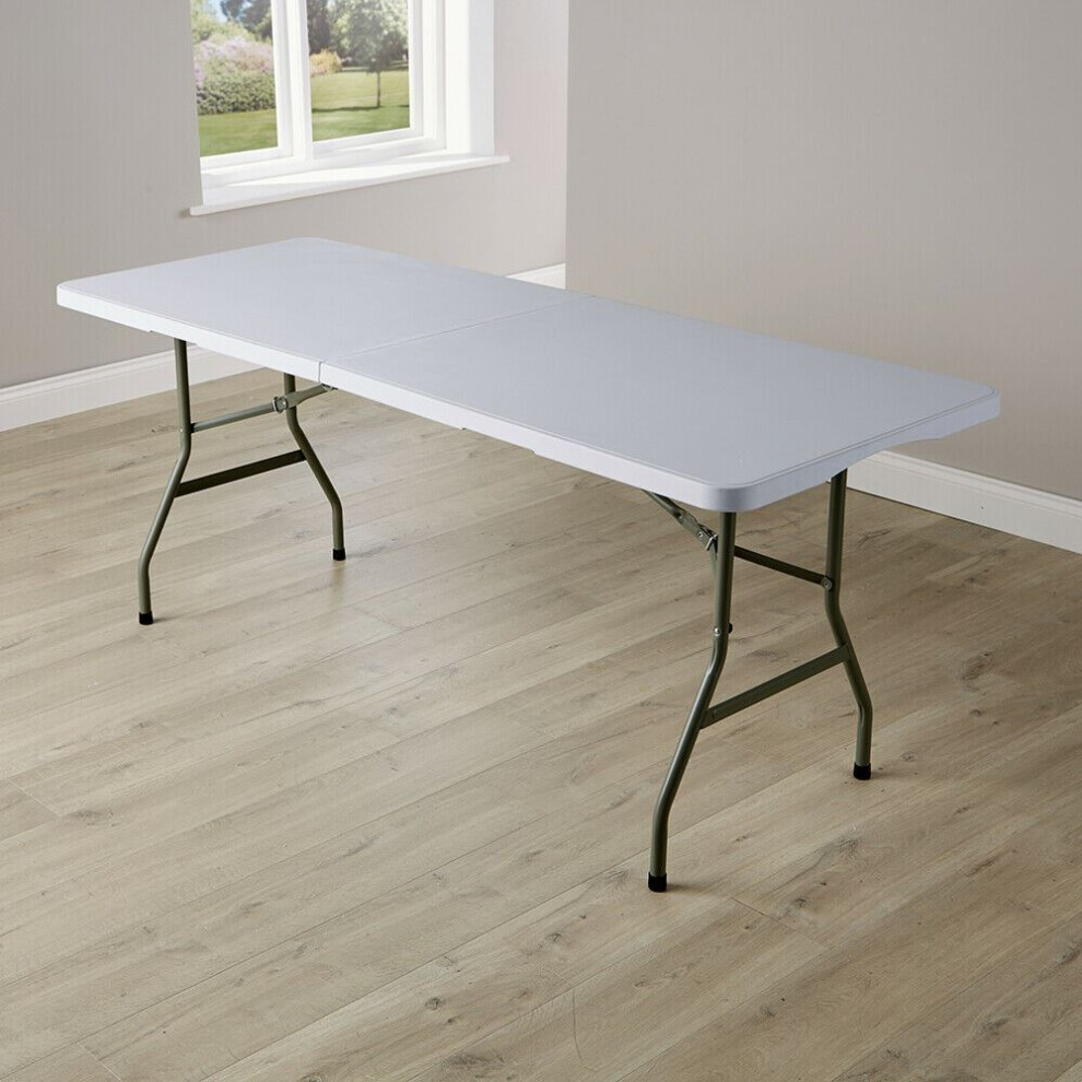Home Source 6Ft Folding Table Trestle Camping Party Picnic Bbq Stall Garden Indoor Outdoor