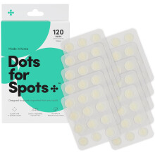 Dots for Spots Acne Patches - Pack of 120 Translucent Hydrocolloid Pimple Patch Spot Treatment Stickers for Face and Body - Fast-Acting, Vegan &