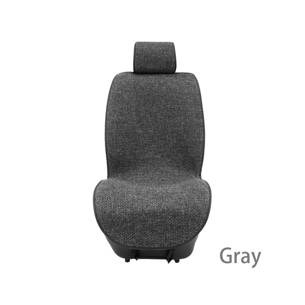 Housse de siège de voiture en lin (1 pièce avant grise) Coussin de siège en lin respirant pour voiture