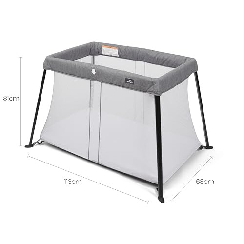 Babylo Liteway Lightweight Travel Cot - Grey M?lange 1