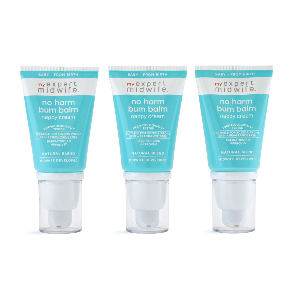 No Harm Bum Balm Nappy 100% Naturally Derived Baby Bottom Balm, Protect & Help Recovery From Nappy Rash, Gentle, Moisturising Cream My Expert Midwife