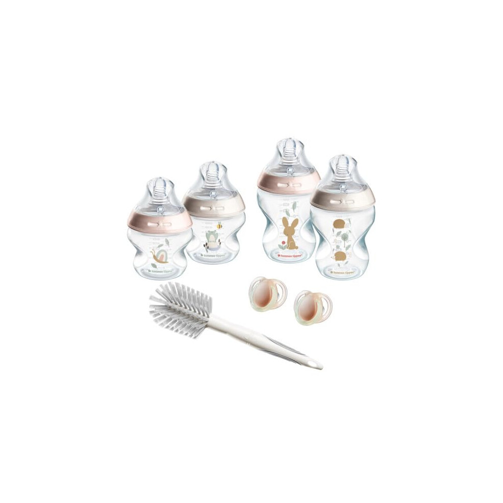 Tommee Tippee Closer to Nature Newborn Anti-Colic Baby Bottle Starter Kit, Breast-Like Teats for a Natural Latch, Anti-Colic Valve, Mixed Sizes,