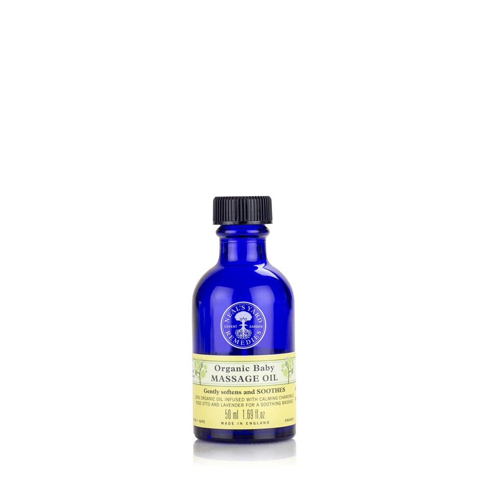 Neal's Yard Remedies | Baby Massage Oil | Vegan | Organic Lavender and Rose Otto | Soothing & Bonding Massage | Easy on Infant's Soft Delicate Skin