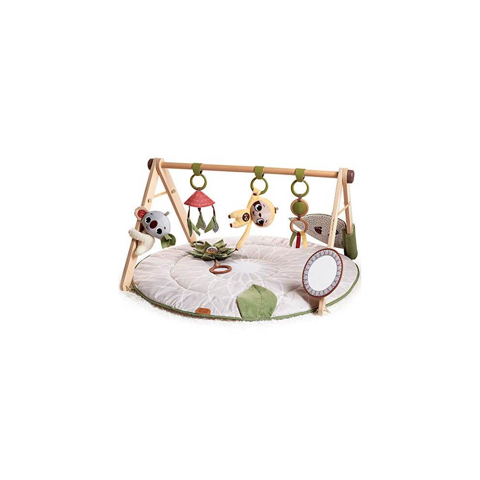 Tiny Love Luxe Developmental Gymini, Stylish Wooden Baby Play Gym with Music, 0+ Months, Baby Play Mat, 20 Activities, Musical Take-Along Toy, Premium